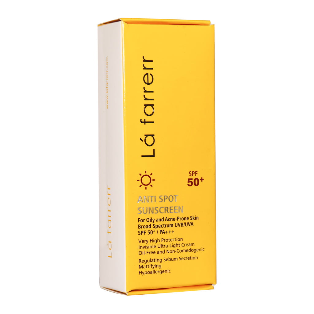 لافارر ضد آفتاب و ضد لک بی رنگ پوست های چرب و مستعد به آکنه ANTI SPOT SUNSCREEN OILY AND ACNE-PRONE SKIN SPF 50+ LAFARRERRE