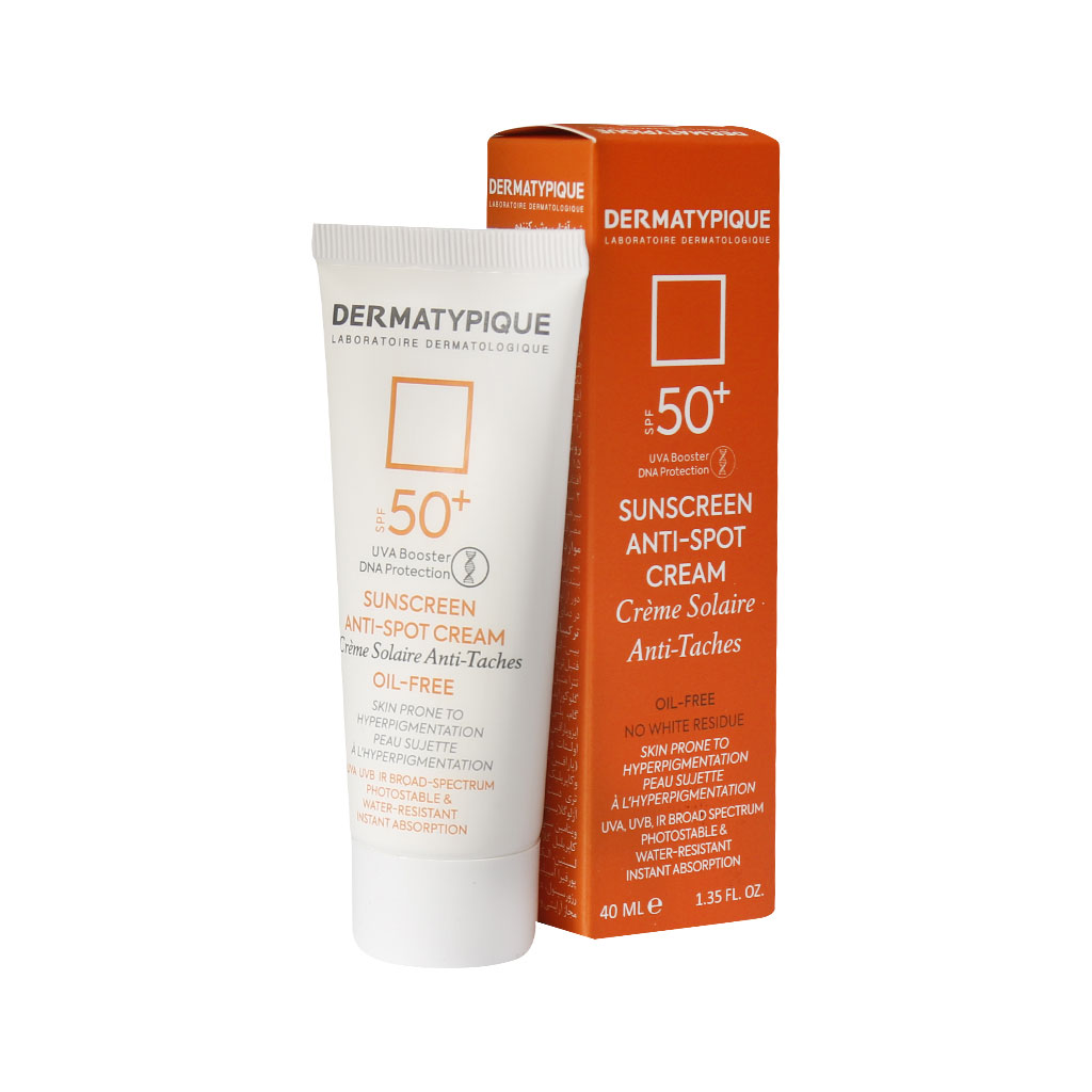 ضدآفتاب روشن کننده spf50بی رنگ درماتیپیکSUNSCREEN ANTI SPOT CREAM DERMATYPIQUE