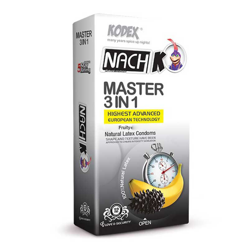 کاندوم مستر 3 در 1 کودکس 10 عددی MASTER 3 IN 1 CONDOM KODEX
