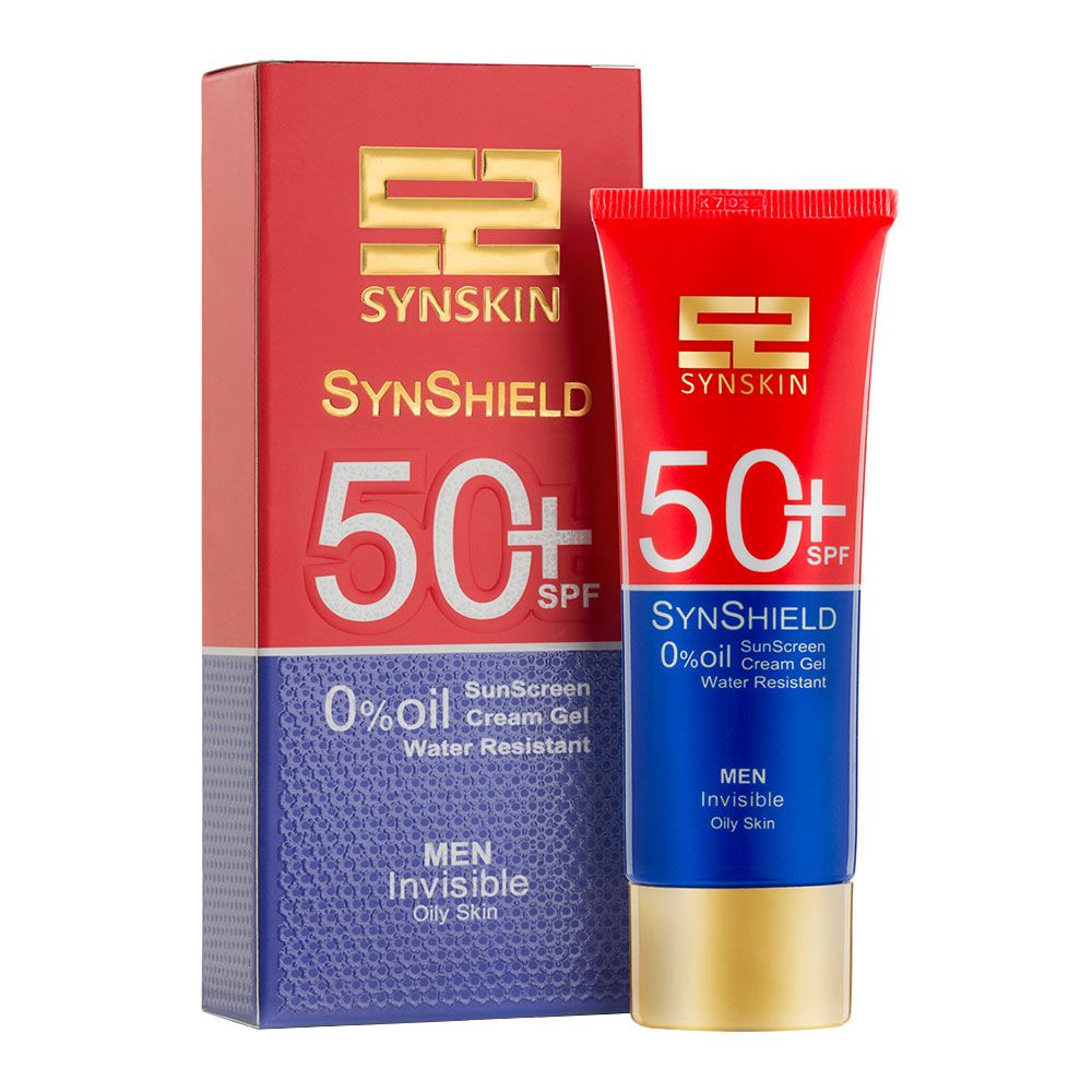 ژل کرم ضد افتاب اقایان SPF 50 فاقد چربی ساین اسکین SYNSKIN SYNSHIELD SPF 50 MEN INVISIBLE OIL FREE CREAM GEL SUNSCREEN
