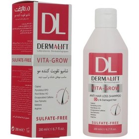 شامپو تقویت کننده مو خشک درمالیفت VITA GROW ANTI HAIR LOSS SHAMPOO DRY AND DAMAGED HAIR DERMALIFT